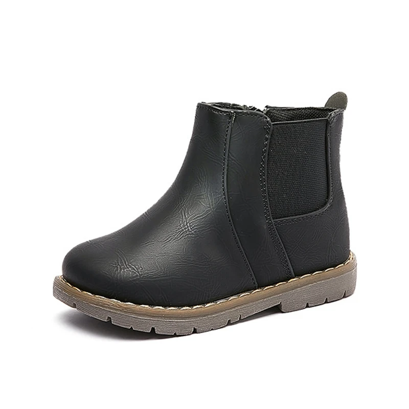 14-19cm Girls Boys Spring Autumn Fashion Boots Solid Black Side Zip Waterproof Ankle Boots For Kids Casual Martin Boots
14-19cm Girls Boys Spring Autumn Fashion Boots Solid Black Side Zip Waterproof Ankle Boots For Kids Casual Martin Boots