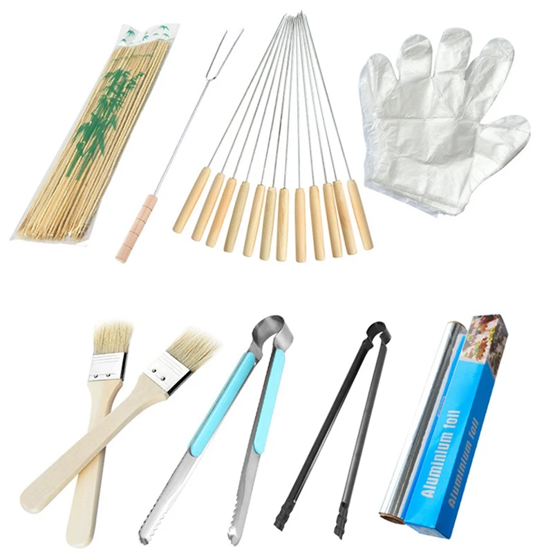 Stainless Steel BBQ Tools Set Spatula Fork Tongs Knife Brush Skewers Barbecue Grilling Utensil Camping Outdoor Cooking Tool Set
Stainless Steel BBQ Tools Set Spatula Fork Tongs Knife Brush Skewers Barbecue Grilling Utensil Camping Outdoor Cooking Tool Set