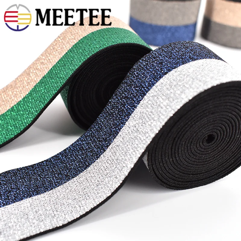 Metee 5/10Meter 4cm Bright Silk Elastic Band Nylon Rubber Bands Webbing for Garment Skirt Waistband DIY Cloth Sewing Accessories | Дом и сад