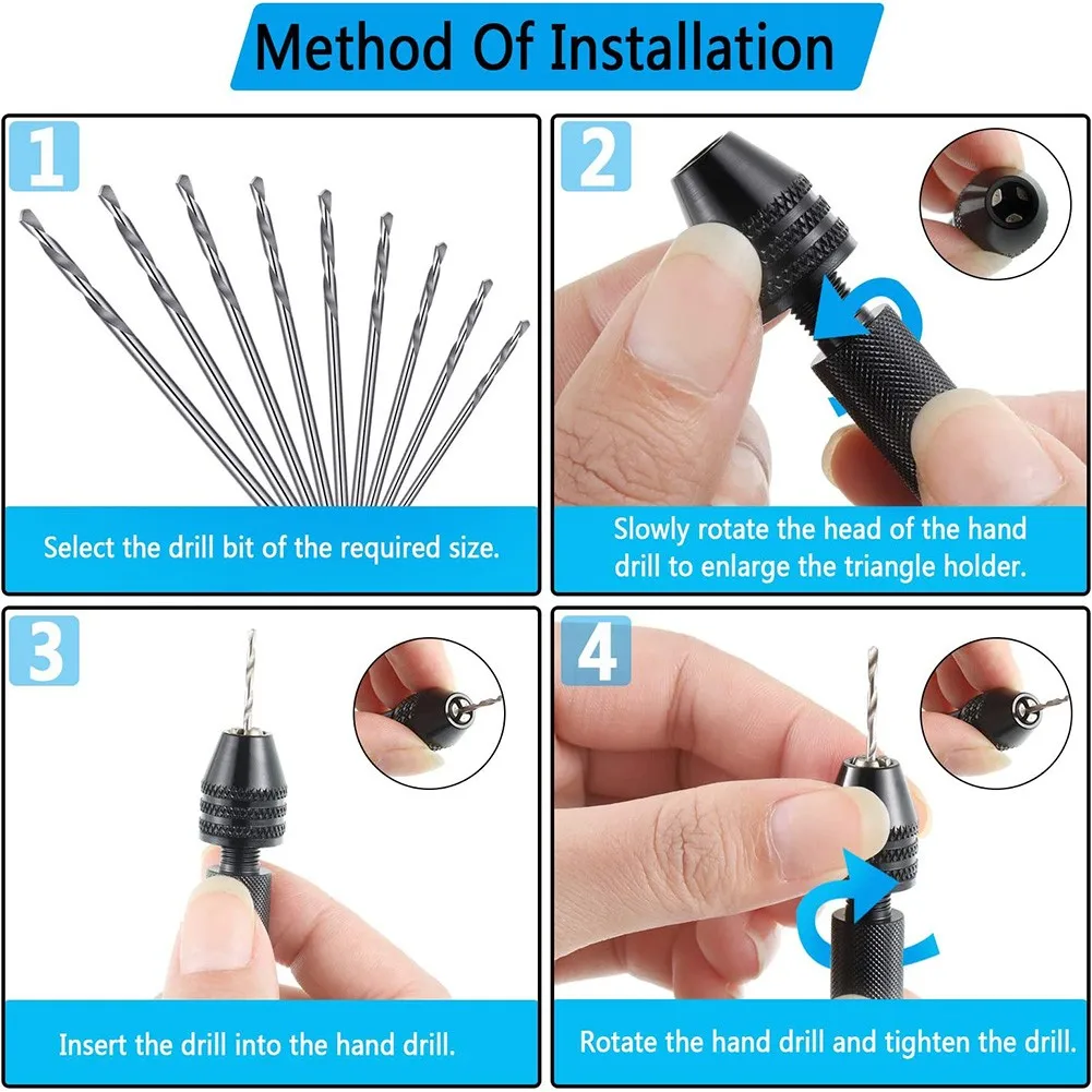 Hand Drill 20Pcs 0.3-1.6mm Shank Mini Micro Jewelry Craft Drill Bit Set DIY Drill Kit Rotary Hand Tools
Hand Drill 20Pcs 0.3-1.6mm Shank Mini Micro Jewelry Craft Drill Bit Set DIY Drill Kit Rotary Hand Tools