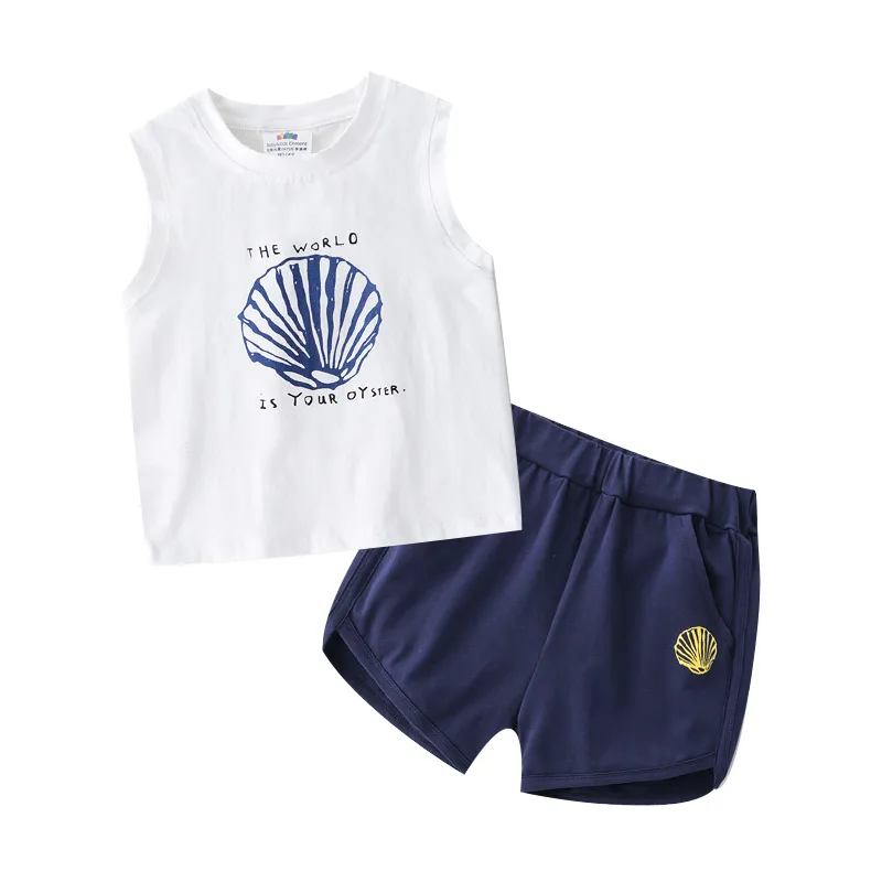 Baby Suit 2021 Summer New Boy Children's Clothing Children's Leisure Sports Vest Shorts