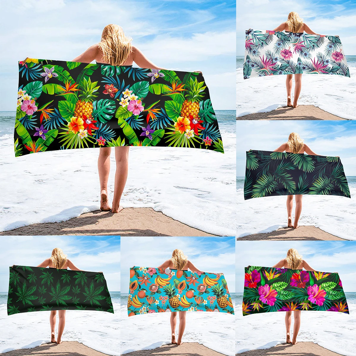 Fashion Hawaiian Tropical Flower Leaves Prints Microfiber Bath Towels Quick-dry Beach Swimming Towel Size 75x150cm For Teens
Fashion Hawaiian Tropical Flower Leaves Prints Microfiber Bath Towels Quick-dry Beach Swimming Towel Size 75x150cm For Teens