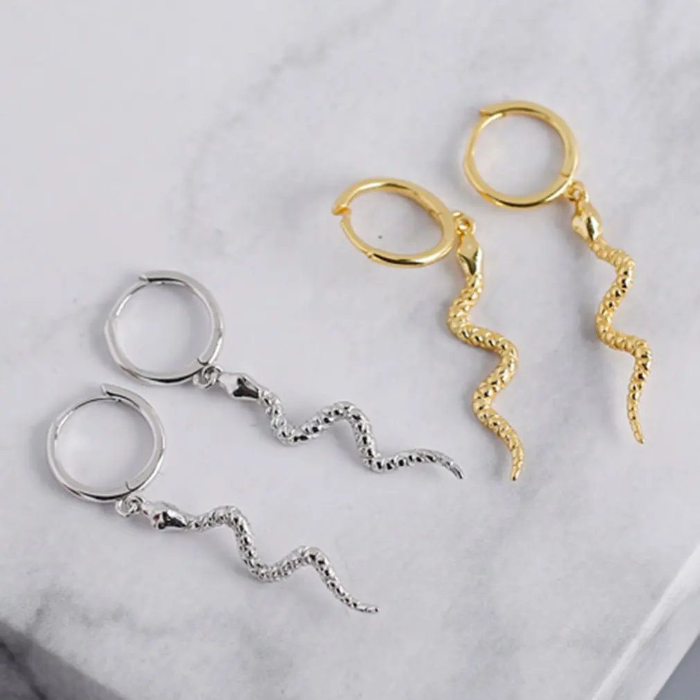 Snake Lightning Sterling Silver Women Earring Small Hoop Snake Shaped Earrings Long Cross Round Punk Drop Earrings Gift Jewelry
Snake Lightning Sterling Silver Women Earring Small Hoop Snake Shaped Earrings Long Cross Round Punk Drop Earrings Gift Jewelry
