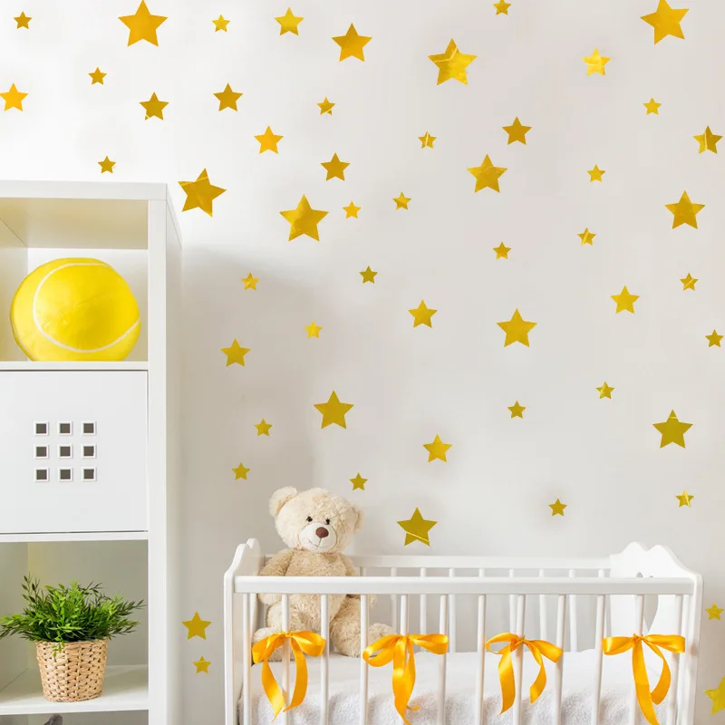 Золотой Звезды наклейки на стену для офиса в магазине домашний декор Diy вечерние
