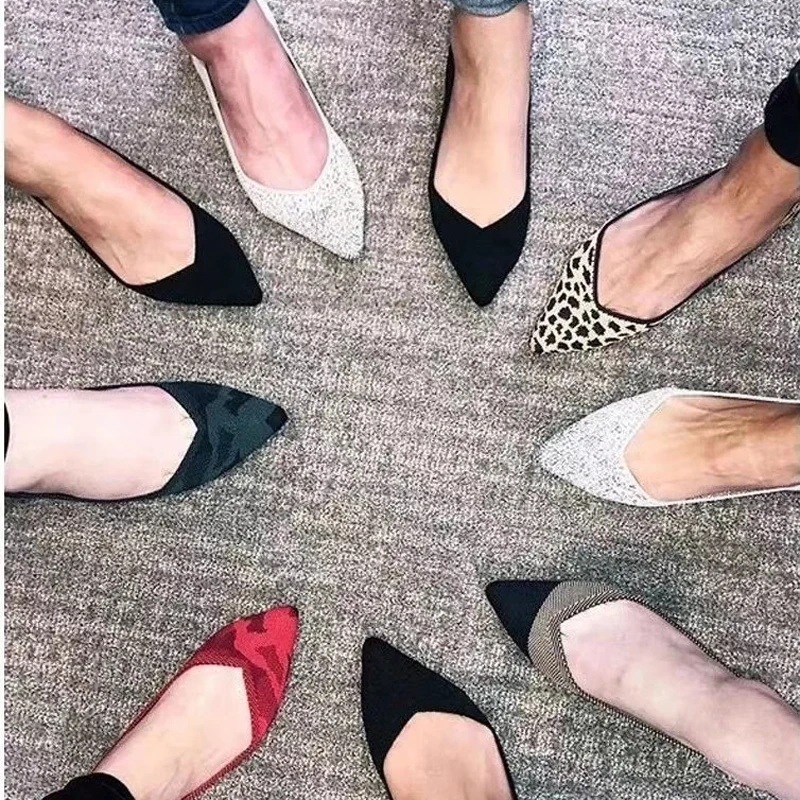 2020 Casual Women's Ballet Shoes Breathable Knit Pointed Shoes Moccasin Mixed Color Flat Shoes Comfortable Pregnant Shoes
2020 Casual Women's Ballet Shoes Breathable Knit Pointed Shoes Moccasin Mixed Color Flat Shoes Comfortable Pregnant Shoes