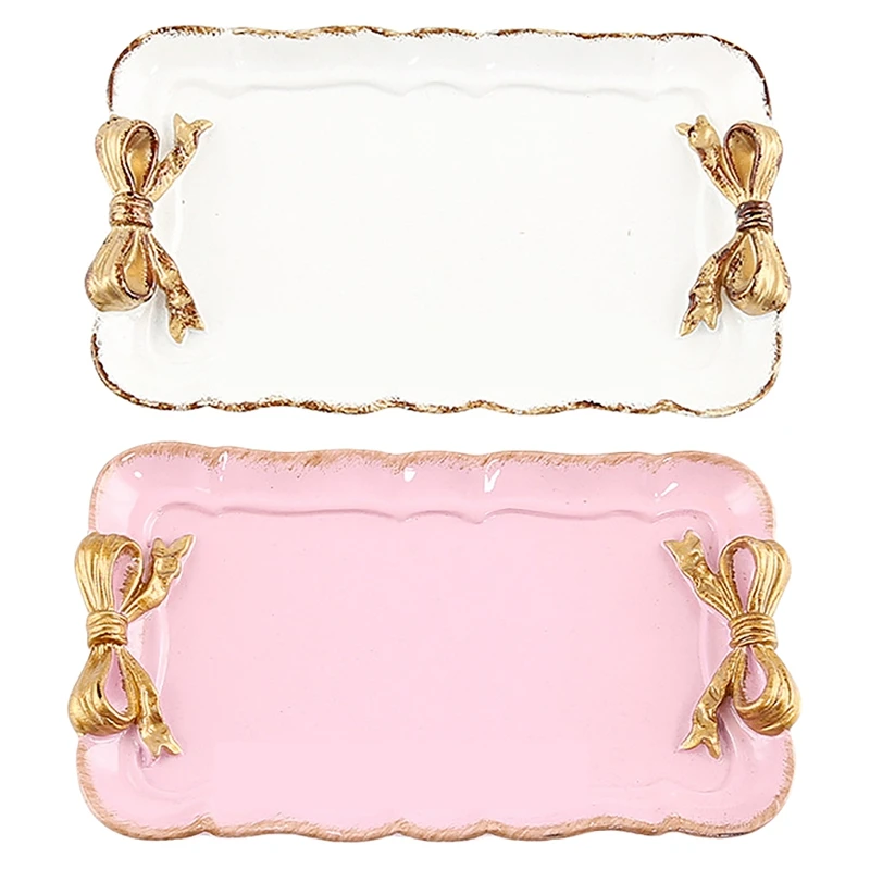 2 Set European Style Bow Cake Storage Trays Makeup Organizer Dessert Plate Square Decor Tray Kitchen Storage Trays 12X20Cm, 1 Se
2 Set European Style Bow Cake Storage Trays Makeup Organizer Dessert Plate Square Decor Tray Kitchen Storage Trays 12X20Cm, 1 Se