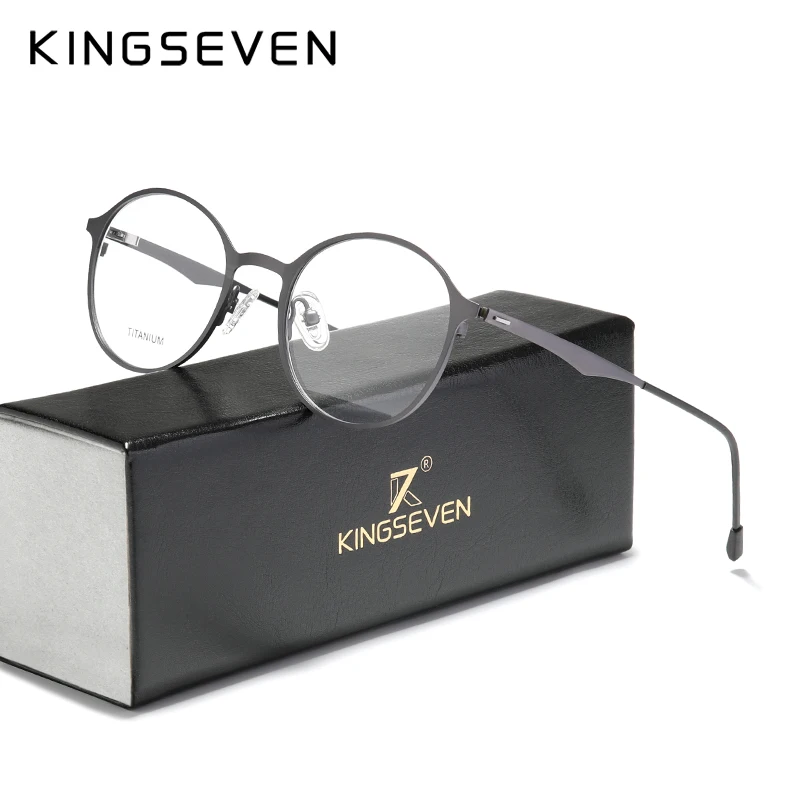 KINGSEVEN 2021 Round Titanium Optical Lenses Glasses Frame Men Myopia Women Prescription Glasses Eyeglasses Male Metal Eyewear
KINGSEVEN 2021 Round Titanium Optical Lenses Glasses Frame Men Myopia Women Prescription Glasses Eyeglasses Male Metal Eyewear