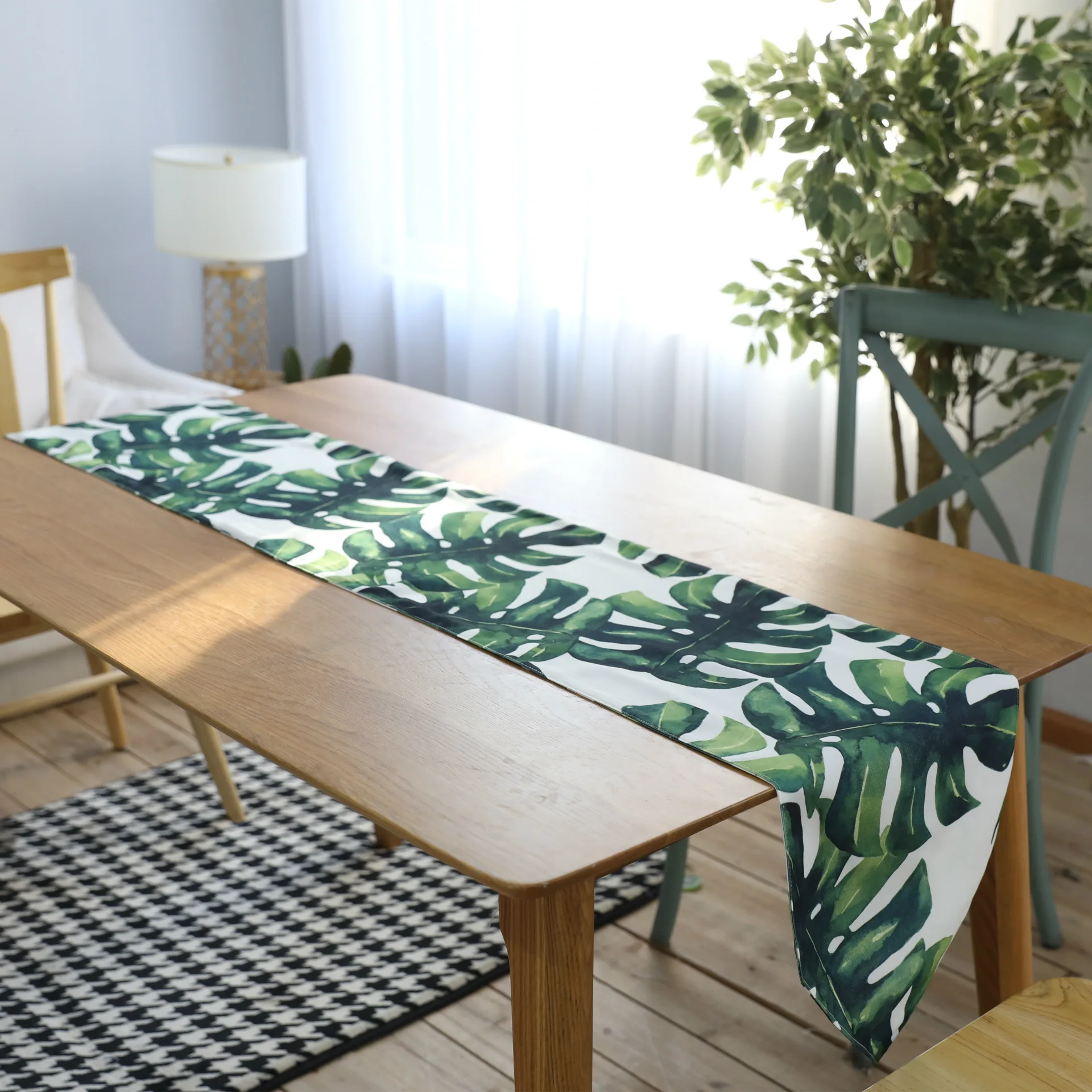 

Modern Table Runner camino de mesa Table Runners for Wedding Party Palm Leaf chemin de table tafelloper Monstera Leaf Placemat