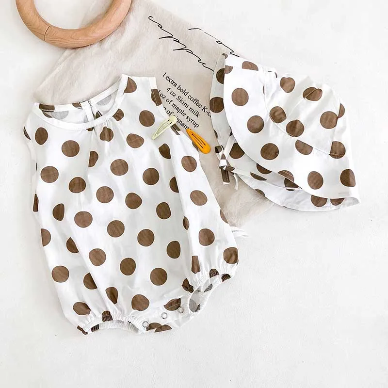 Summer Baby Girls Clothes Dot Sleeveless Jumpsuit + Hat 2Pcs Cotton Baby Girls boy Bodysuits Toddler Newborn Clothing 0-24M
Summer Baby Girls Clothes Dot Sleeveless Jumpsuit + Hat 2Pcs Cotton Baby Girls boy Bodysuits Toddler Newborn Clothing 0-24M