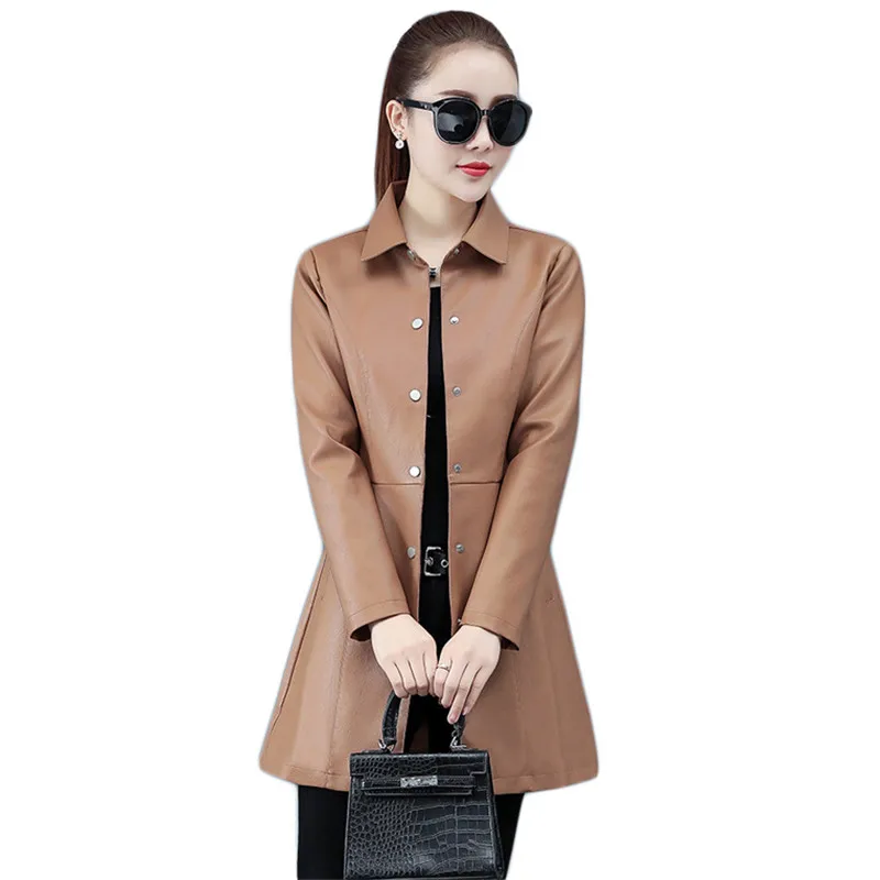 Leather jacket women caramel M-4XL plus size 2020 autumn winter fashion slim high quality long faux leather coat feminina
Leather jacket women caramel M-4XL plus size 2020 autumn winter fashion slim high quality long faux leather coat feminina