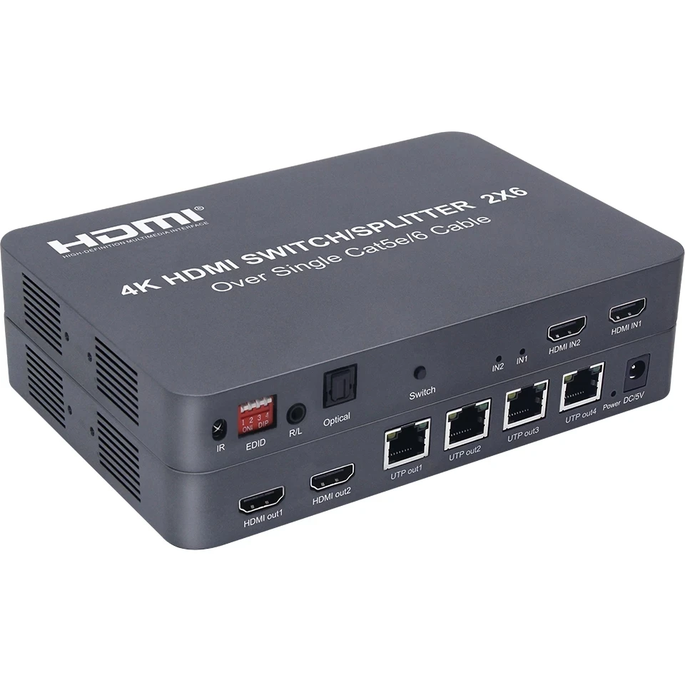 2x6 HDMI переключатель/Разделитель расширитель оптический SPDIF + 3 5 мм разъем аудио