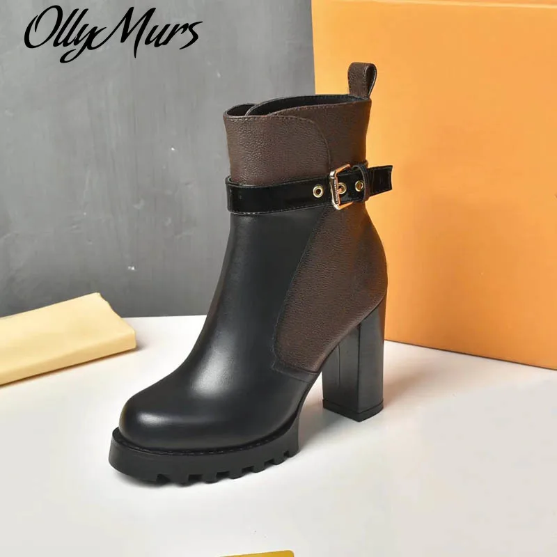 Ollymurs Accessories Design Leather Gladiator Sexy Platform Ankle Boots Chunky Feet High Heels Fashion Winter Boots
Ollymurs Accessories Design Leather Gladiator Sexy Platform Ankle Boots Chunky Feet High Heels Fashion Winter Boots
