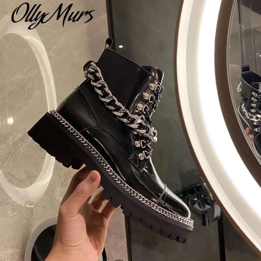 Ollymurs Hot Sale Genuine Leather Ankle Boots Woman Many Janes Chain Decora Boots Woman Platform Boots Woman Motorcyle Boots
Ollymurs Hot Sale Genuine Leather Ankle Boots Woman Many Janes Chain Decora Boots Woman Platform Boots Woman Motorcyle Boots