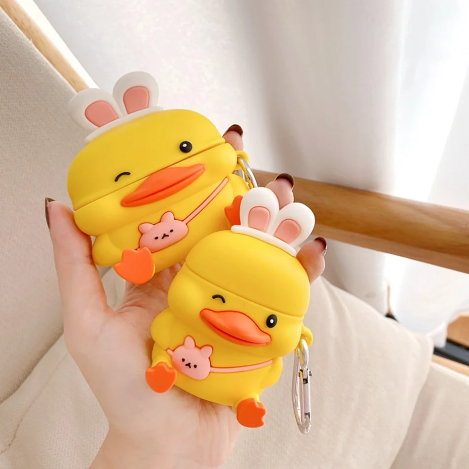 3D Cute Duck Earphone Case for Airpods 2 Case Silicone Cartoon Cover for Apple AirPods Pro 1 2 Earbuds Earpods Case Accessories
3D Cute Duck Earphone Case for Airpods 2 Case Silicone Cartoon Cover for Apple AirPods Pro 1 2 Earbuds Earpods Case Accessories