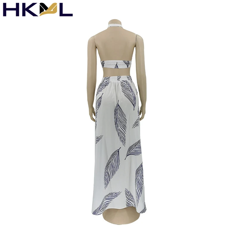 Women Skirt Set Print Hollow Cross Halter Sleeveless Crop Top & Slit Maxi Skirt Set Summer Boho Beach Dress Summer
Women Skirt Set Print Hollow Cross Halter Sleeveless Crop Top & Slit Maxi Skirt Set Summer Boho Beach Dress Summer