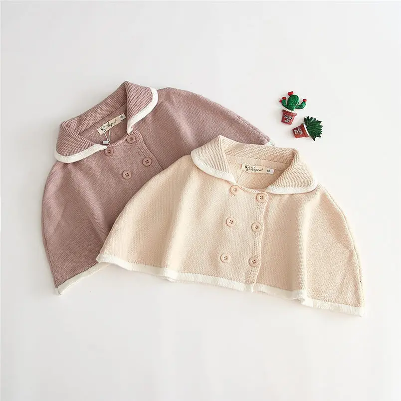 Vintage turn down collar cape baby girls cotton knitted cloak for girls tops children outwear toddler jackets Bebek ceket
Vintage turn down collar cape baby girls cotton knitted cloak for girls tops children outwear toddler jackets Bebek ceket