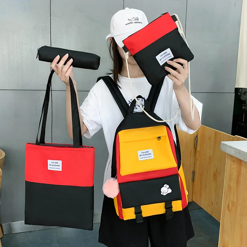 4 Pcs Set Harajuku Women Laptop Backpack Canvas School Bags For Teenage Girls Kawaii College Student Kids Book Bag Rucksack 2021
4 Pcs Set Harajuku Women Laptop Backpack Canvas School Bags For Teenage Girls Kawaii College Student Kids Book Bag Rucksack 2021