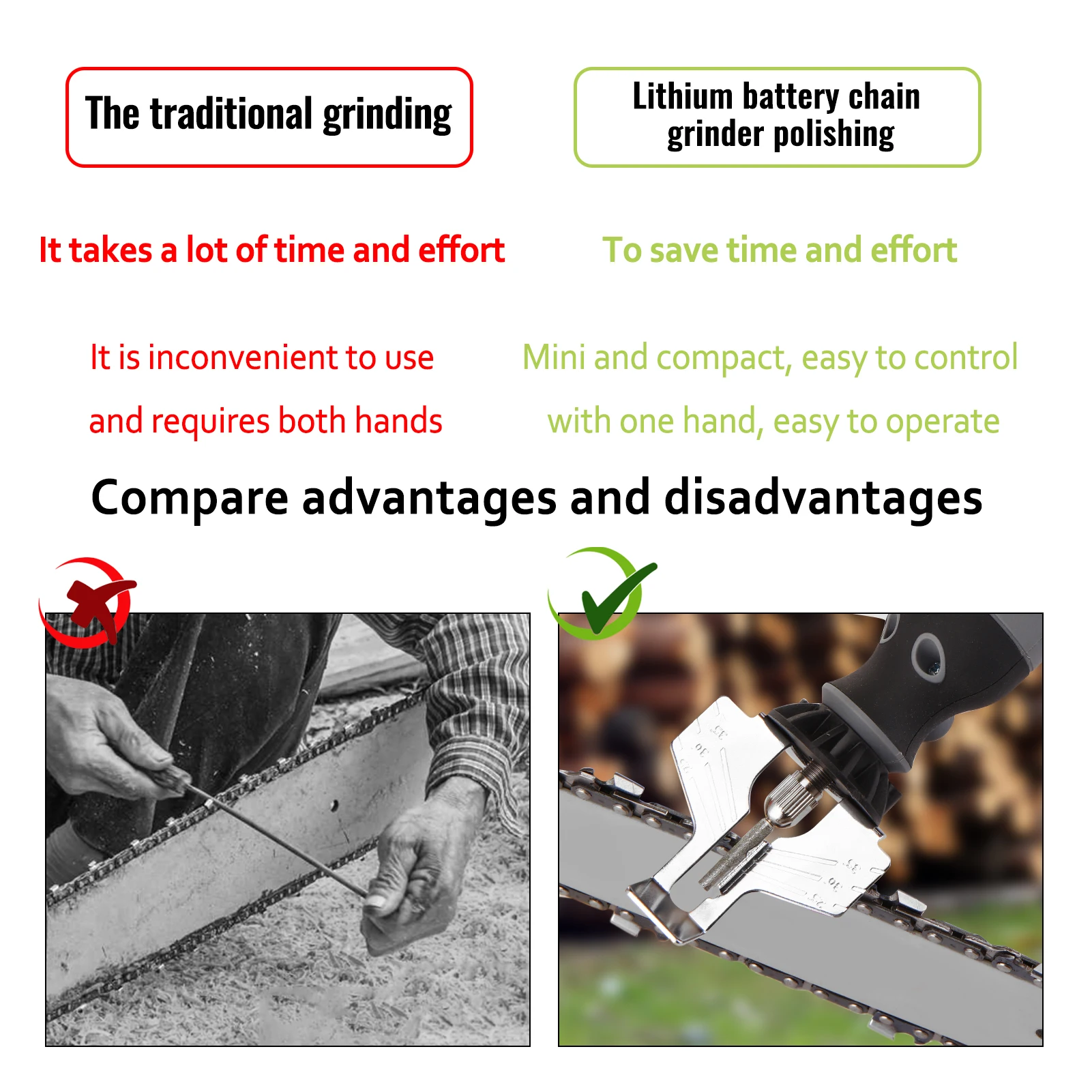 Multifunction Mini Grinder Chainsaw Chains Grinding Tool Handheld Electric Grinding Rechargable Electric Chains Grinder
Multifunction Mini Grinder Chainsaw Chains Grinding Tool Handheld Electric Grinding Rechargable Electric Chains Grinder