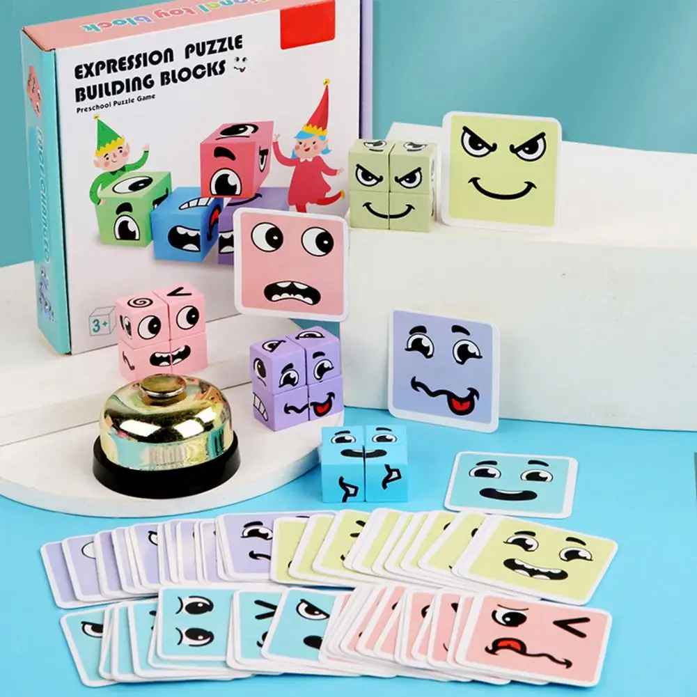 Wooden Expressions Matching Block Puzzles Building Cubes Toy Borad Games Educational Montessori Toys for Kids Children Gifts
Wooden Expressions Matching Block Puzzles Building Cubes Toy Borad Games Educational Montessori Toys for Kids Children Gifts