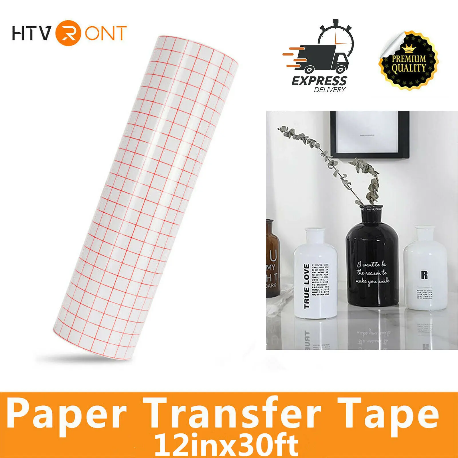 HTVRONT 30cmX914cm Clear Transfer Vinyl Tape Red Alignment Grid Application Paper for Cup Mirror Car DIY Cricut Craft Art Decal
HTVRONT 30cmX914cm Clear Transfer Vinyl Tape Red Alignment Grid Application Paper for Cup Mirror Car DIY Cricut Craft Art Decal
