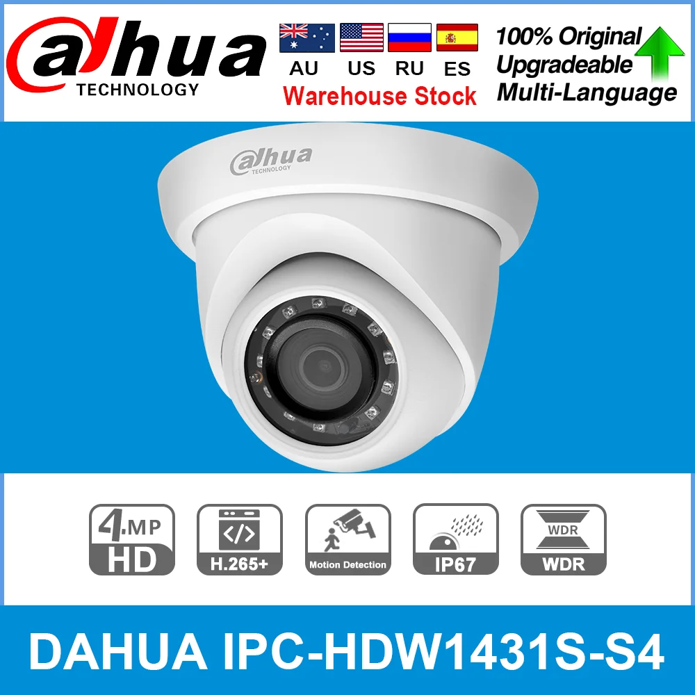 Dahua оригинальный телефон, обновляемый, 4 МП, WDR, 30 м, ИК, H.265, окуляр, многосетевая Сетевая Камера мониторинга
Dahua оригинальный телефон, обновляемый, 4 МП, WDR, 30 м, ИК, H.265, окуляр, многосетевая Сетевая Камера мониторинга