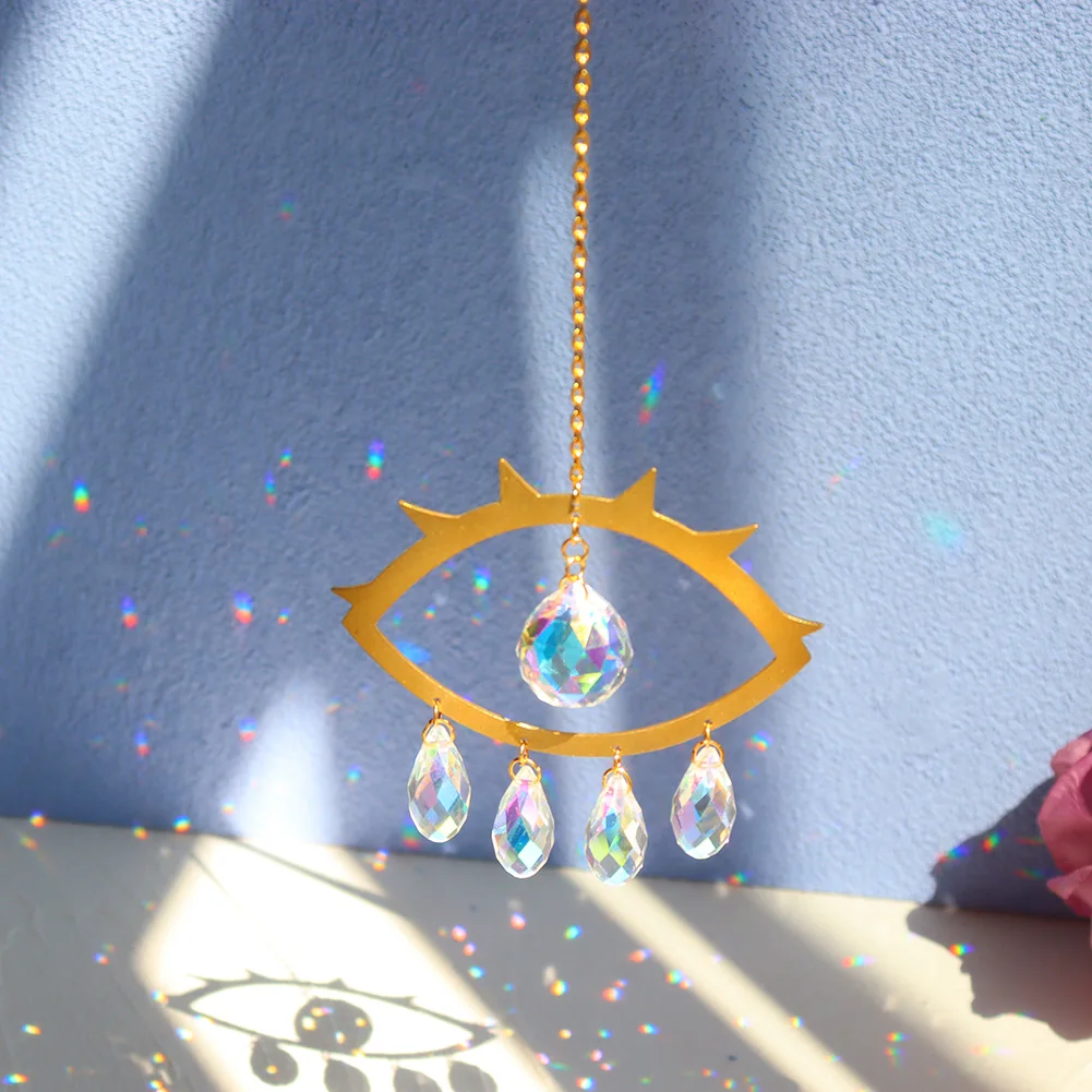 Home Decor Crystal Pendant Hanging Curtain Windchimes Sun Light Catcher Eye Shaped Pendant Rainbow Wind Chime
Home Decor Crystal Pendant Hanging Curtain Windchimes Sun Light Catcher Eye Shaped Pendant Rainbow Wind Chime