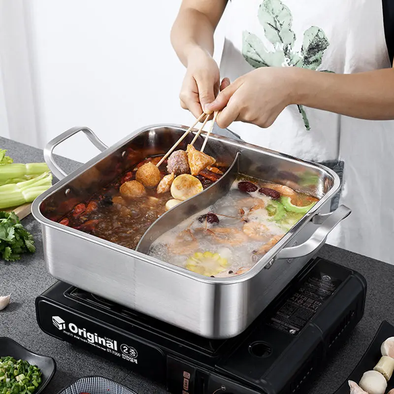 Stainless Steel Hot Pot Square Soup Pot Cooking Pots Set Induction Cooker Fast Boiling Kitchen Cookware Stew Pot Non-Stick Pot
Stainless Steel Hot Pot Square Soup Pot Cooking Pots Set Induction Cooker Fast Boiling Kitchen Cookware Stew Pot Non-Stick Pot