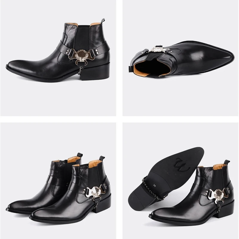 New Arrival Genuine Leather Handmade Man Chelseas Motorcycle Ankle Boots Pointed Toe Men's Western Cowboy Riding Shoes WF140 
New Arrival Genuine Leather Handmade Man Chelseas Motorcycle Ankle Boots Pointed Toe Men's Western Cowboy Riding Shoes WF140