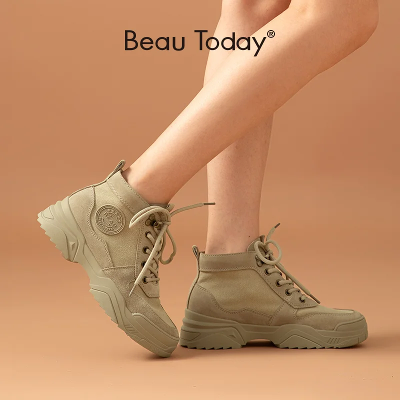 BeauToday Desert Ankle Boots Women Cow Suede Canvas Pacthwork Combat Boots Casual Autumn High Top Lady Shoes Handmade 29207
BeauToday Desert Ankle Boots Women Cow Suede Canvas Pacthwork Combat Boots Casual Autumn High Top Lady Shoes Handmade 29207