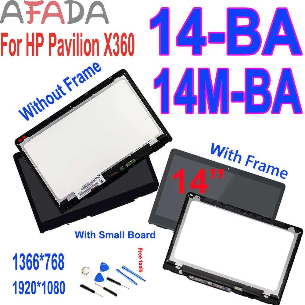 

14"LCD Display For HP Pavilion X360 14-BA 14M-BA LCD Display Touch Screen Digitizer Assembly 1366*768 1920*1080 With Small Board