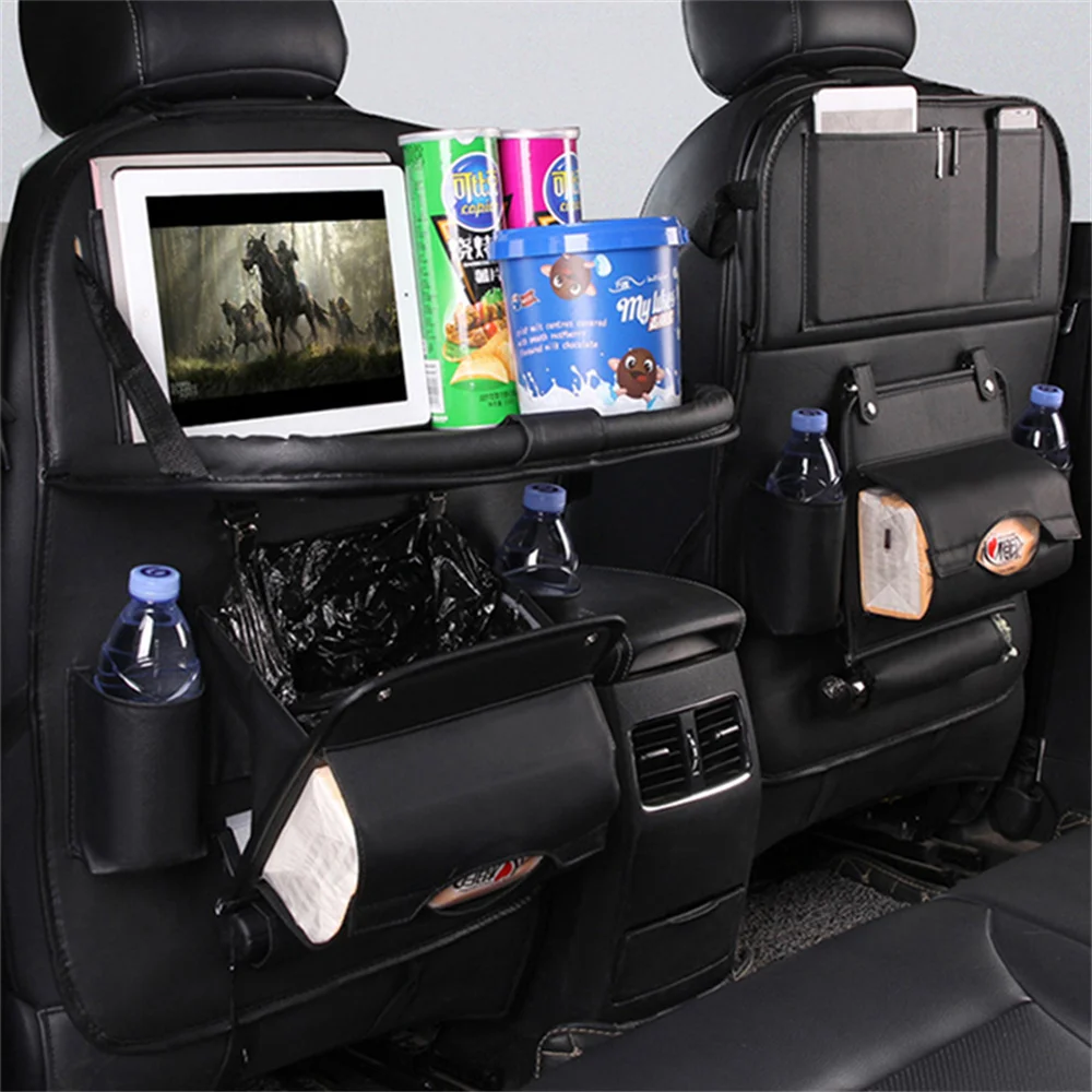 Luxury PU Leather Car Seat Back Organizer Foldable Dinner Table Tray Trash Can Tablet iPad Holder Storage Bag Tissue Box Pocket
Luxury PU Leather Car Seat Back Organizer Foldable Dinner Table Tray Trash Can Tablet iPad Holder Storage Bag Tissue Box Pocket
