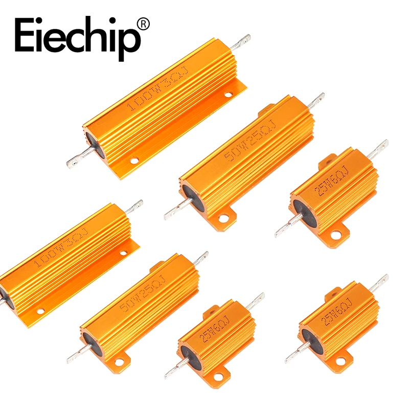 2pcs/lot 25W Aluminum Power Metal Shell Case Wirewound Resistor 0.01R~10K 1 5 10 20 33 56 68 100 200 330 ohm Car Load Resistance
2pcs/lot 25W Aluminum Power Metal Shell Case Wirewound Resistor 0.01R~10K 1 5 10 20 33 56 68 100 200 330 ohm Car Load Resistance