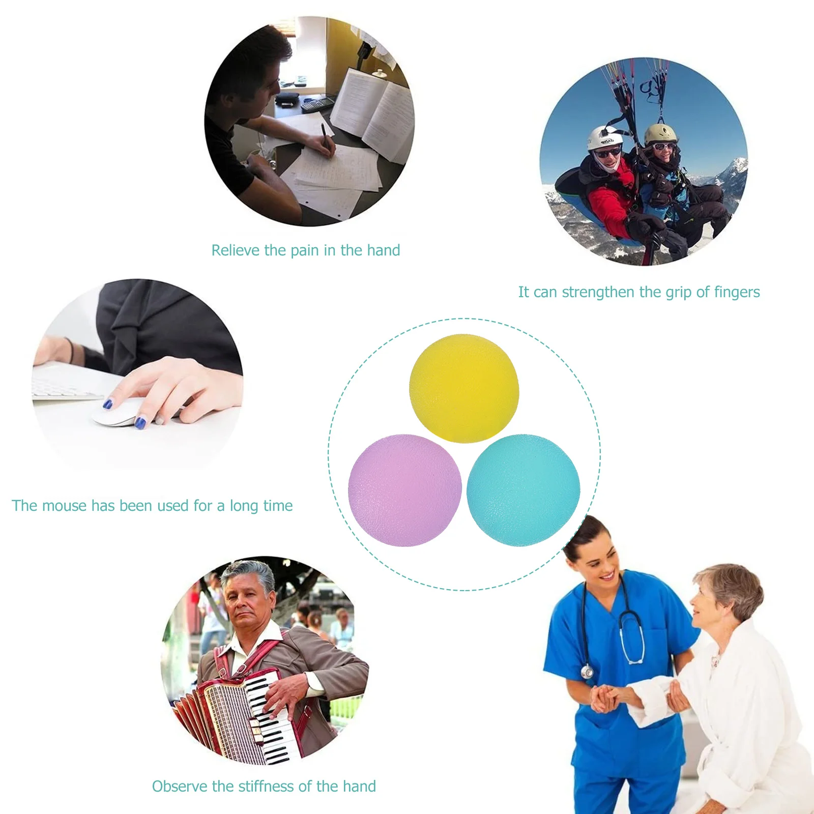 3pcs Squeeze Exercise Balls Finger Balls Hand Grip Balls Therapy Stress Balls Decompress Squeeze Balls Grip Strengthen Balls
3pcs Squeeze Exercise Balls Finger Balls Hand Grip Balls Therapy Stress Balls Decompress Squeeze Balls Grip Strengthen Balls