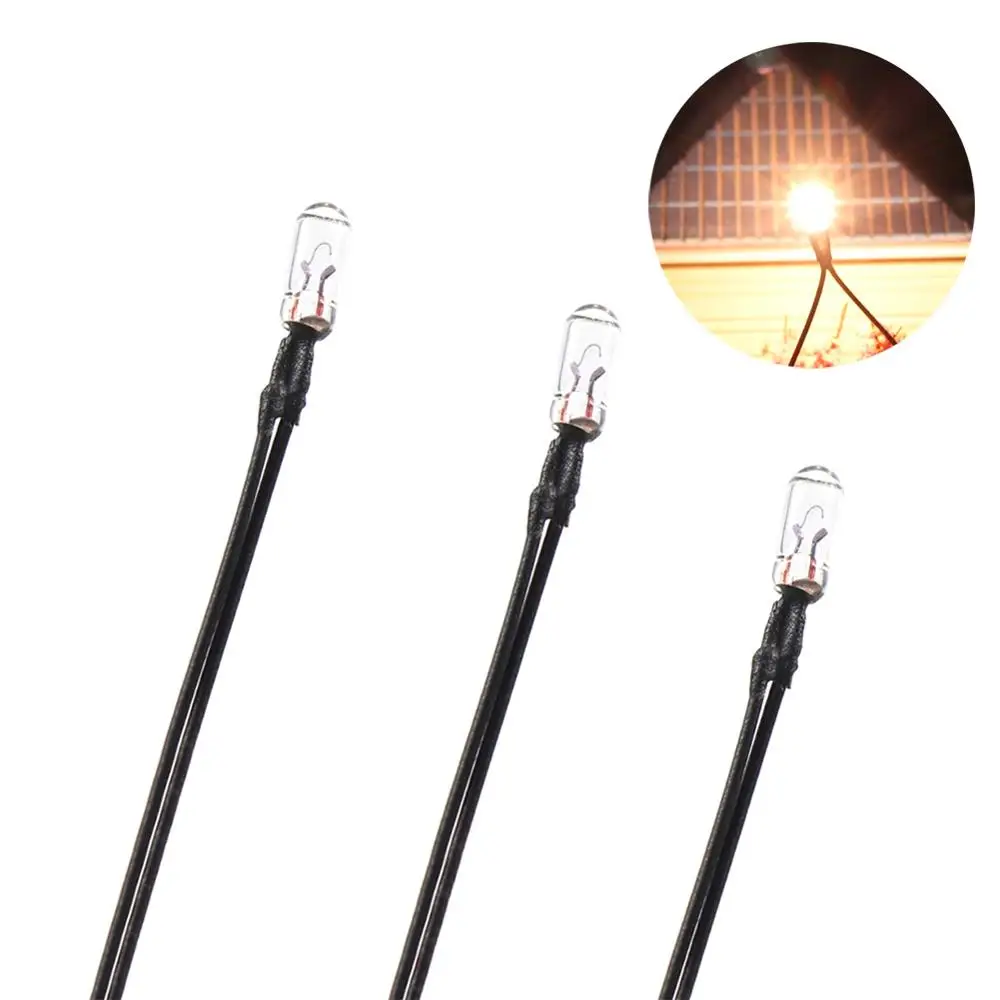 MP186W 100 шт. зерна пшеницы 3 мм прозрачный лампы 6V припаянные 18 см провод мини