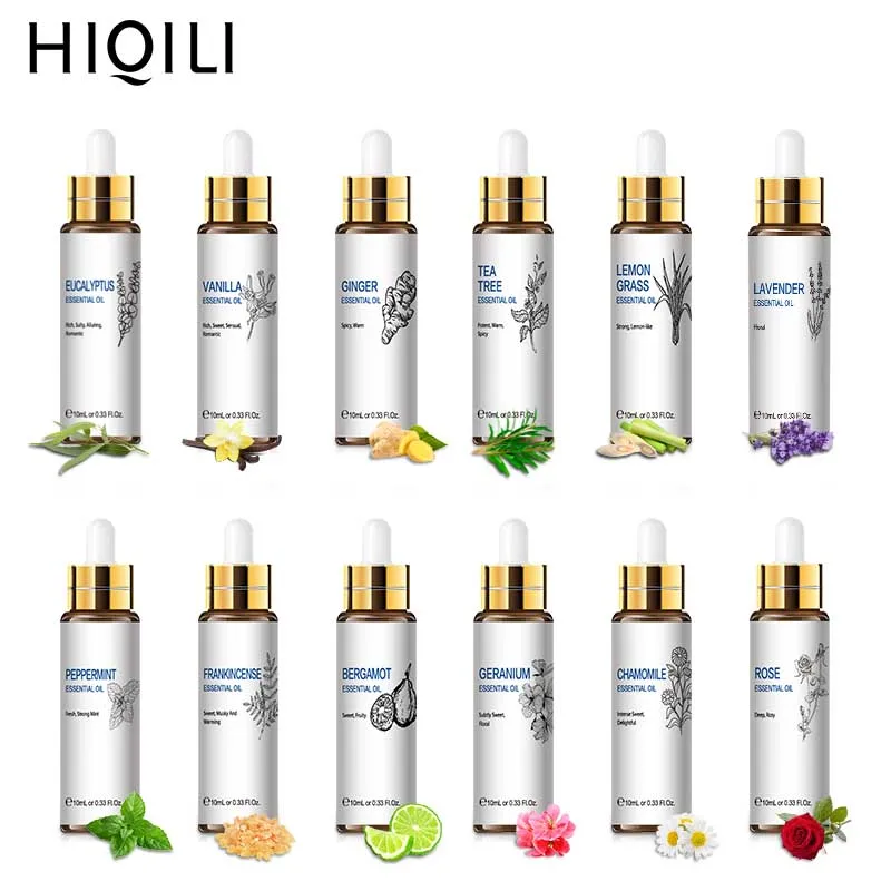 

HIQILI Ginger Pure Essential Oils 10ML Diffuser Aroma Oil for Aromatherapy Humidifier Vanilla Cinnamon Candle Scent Cuticle Oil