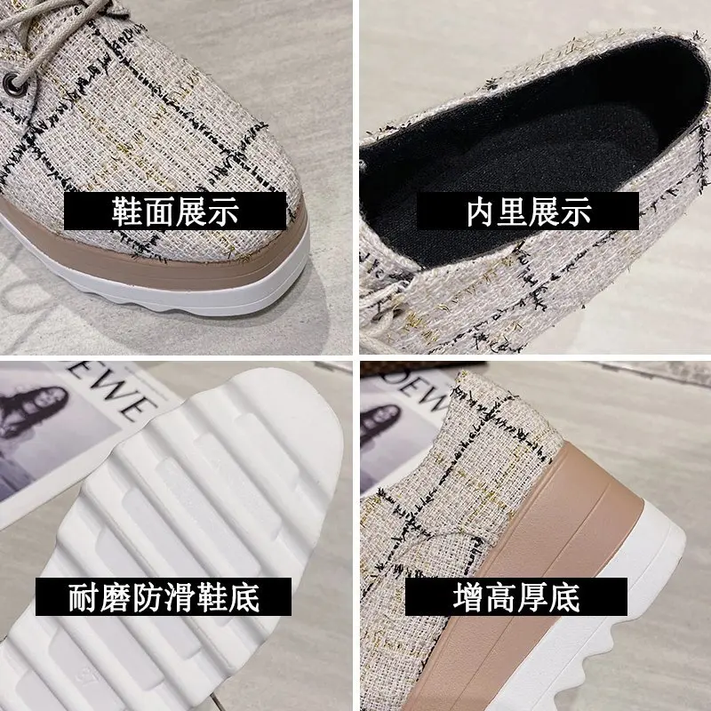 Spring/autumn Ladies Platform Shoes PU Vulcanized Shoes Lace-up Shoes Gingham Retro High-heel Casual Shoes Woman Sneakers
Spring/autumn Ladies Platform Shoes PU Vulcanized Shoes Lace-up Shoes Gingham Retro High-heel Casual Shoes Woman Sneakers