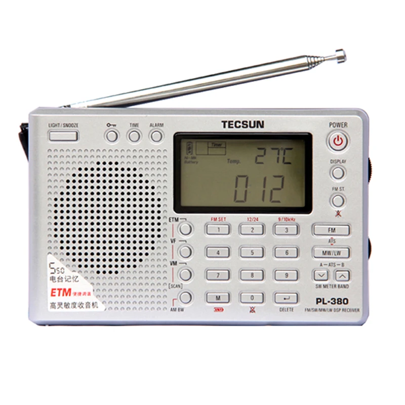 

Tecsun PL-380 DSP PLL FM MW SW LW цифровое стерео радио приемник с мировым диапазоном портативное полнодиапазонное стерео радио небольшого размера