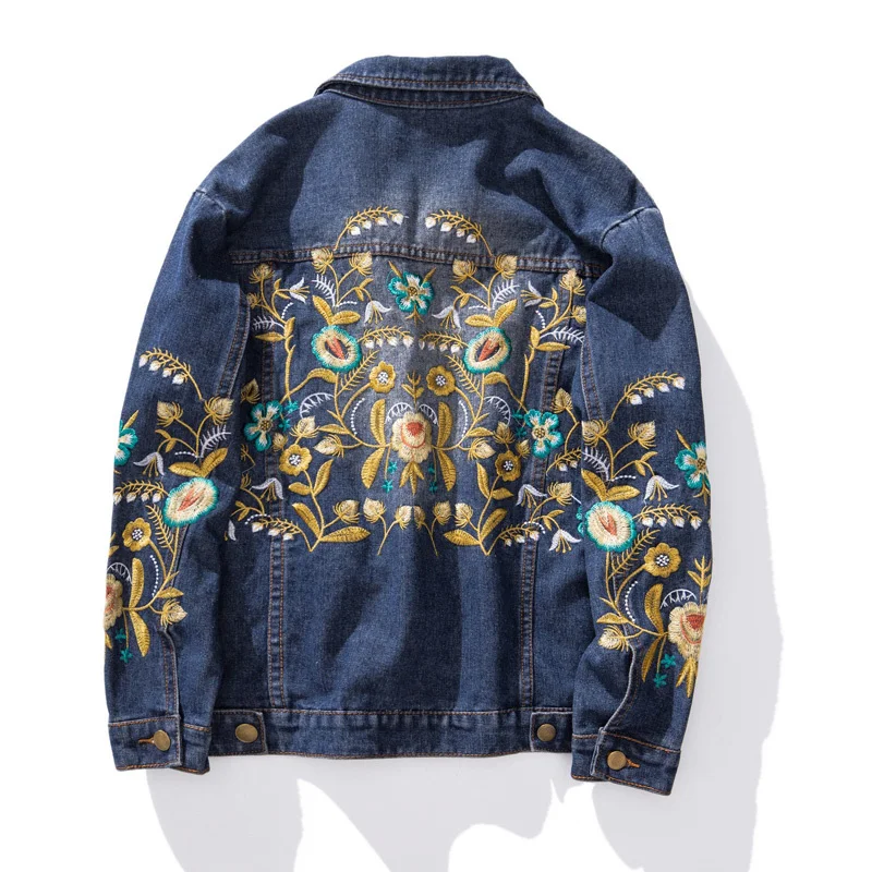 Wenfly Women Clothes Denim Jacket Streetwear Single Breasted Embroidery Floral Turn-down Collar Plus Size Female Coat
Wenfly Women Clothes Denim Jacket Streetwear Single Breasted Embroidery Floral Turn-down Collar Plus Size Female Coat