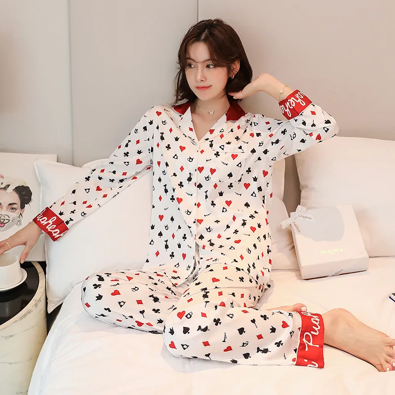 Female Sleepwear Autumn Casual Ladies Home Clothes Spring Print Women Home Wear Long Sleeve Sweet Pajamas Sets
Female Sleepwear Autumn Casual Ladies Home Clothes Spring Print Women Home Wear Long Sleeve Sweet Pajamas Sets