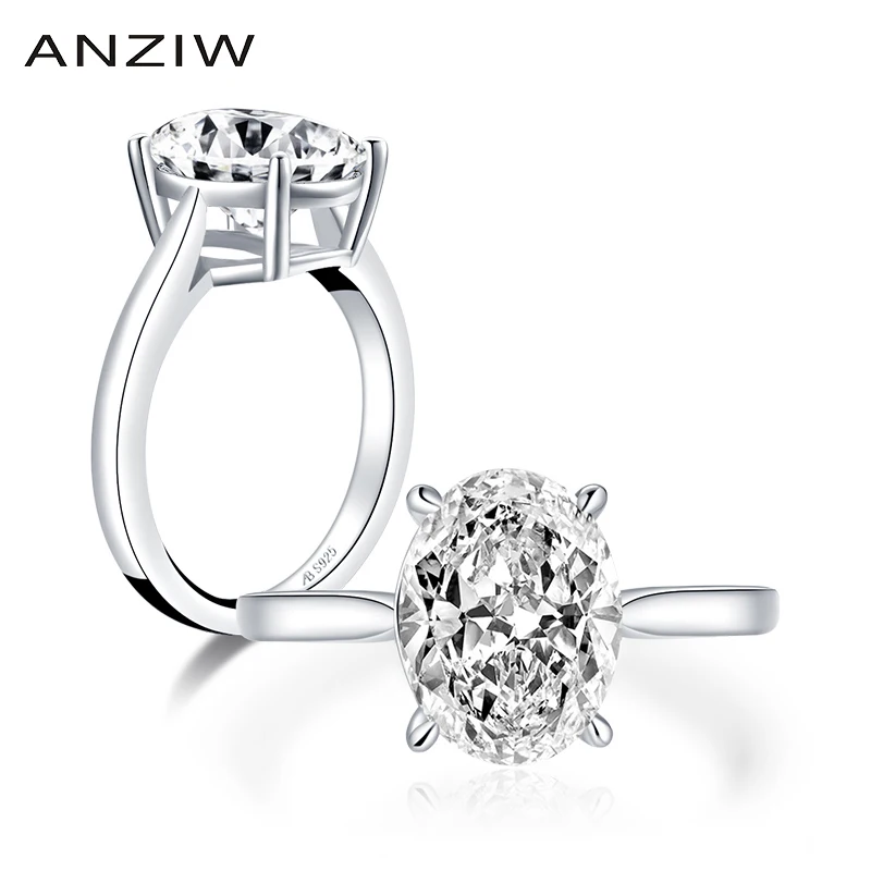 925 Sterling Silver 4.5 CT Oval Cut Solitaire Ring Engagement Simulated Diamond Wedding Silver 7x10mm Rings Jewelry
925 Sterling Silver 4.5 CT Oval Cut Solitaire Ring Engagement Simulated Diamond Wedding Silver 7x10mm Rings Jewelry