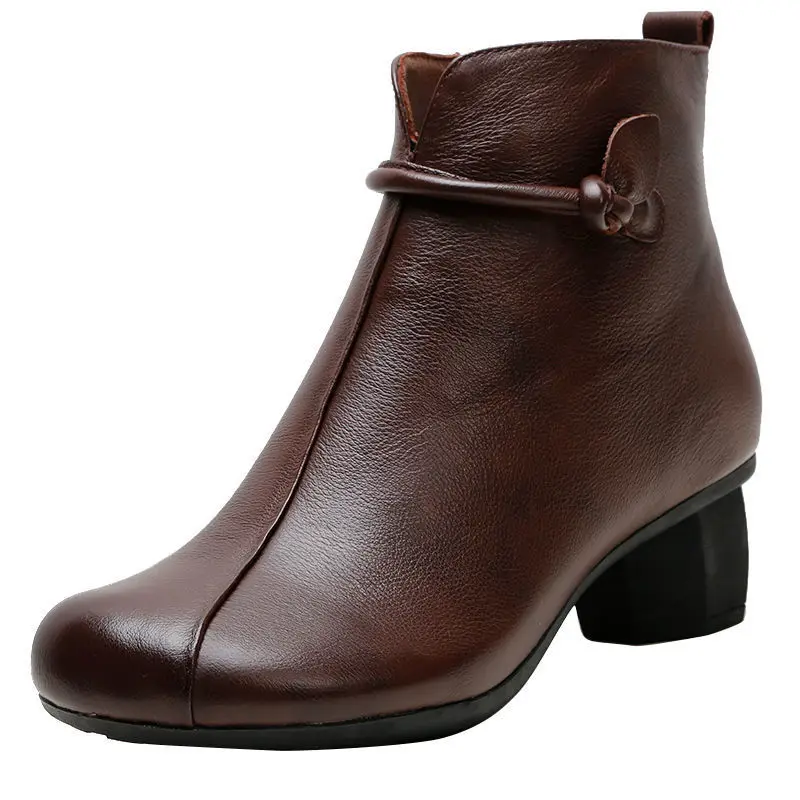 Ladies Thick Heel Wedges Ankle Booties Soft Leather Woman Shoes Plush Warm Women Retro Boots For Winter 2021 New Botas Mujer
Ladies Thick Heel Wedges Ankle Booties Soft Leather Woman Shoes Plush Warm Women Retro Boots For Winter 2021 New Botas Mujer