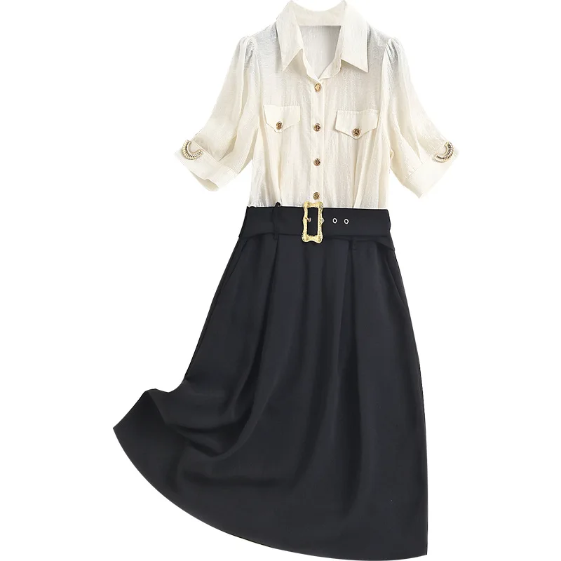 Women elegant patchwork tencel color block office dress spring summer 2021 fashion short sleeve sexy shirt dresses
Women elegant patchwork tencel color block office dress spring summer 2021 fashion short sleeve sexy shirt dresses