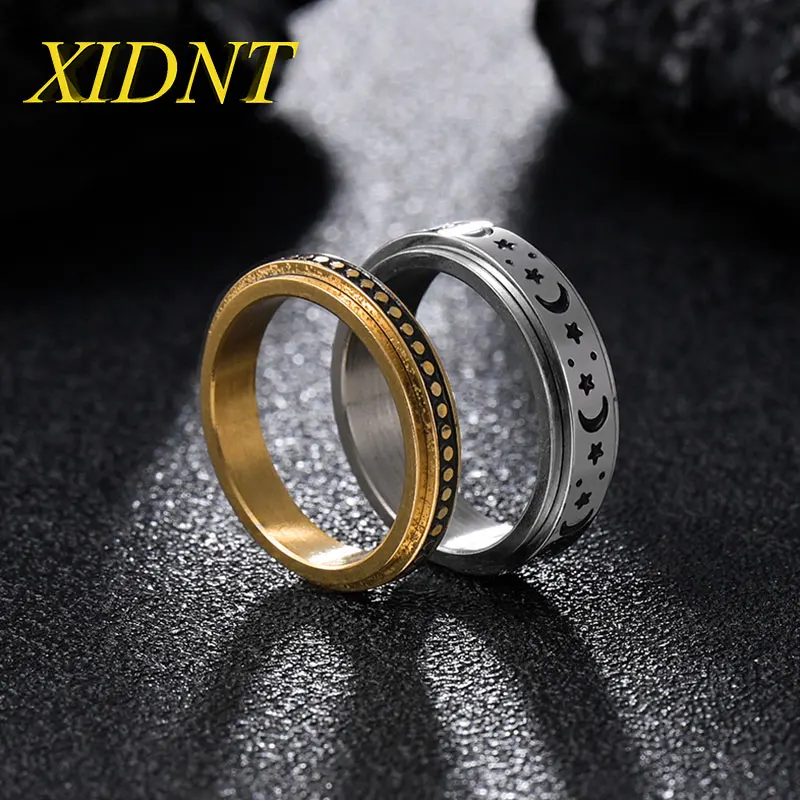 XIDNT 2021 New Gold Color Stars Moon Rotating Titanium Steel Ring Men And Women Pressure Release Accessories Party Birthday Gift
XIDNT 2021 New Gold Color Stars Moon Rotating Titanium Steel Ring Men And Women Pressure Release Accessories Party Birthday Gift