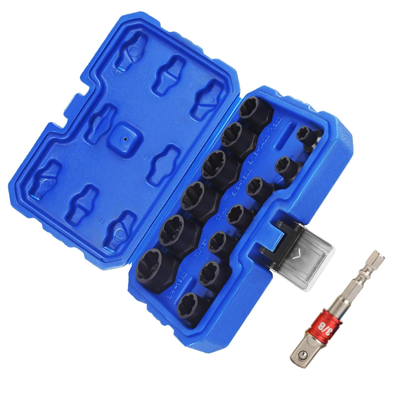 14PCS Car Tool Nut Removal Tool Damaged Lug Nut Lock Remover Twist Socket Set Wheel Nut Socket Screw Extractor Tool Automotive
14PCS Car Tool Nut Removal Tool Damaged Lug Nut Lock Remover Twist Socket Set Wheel Nut Socket Screw Extractor Tool Automotive