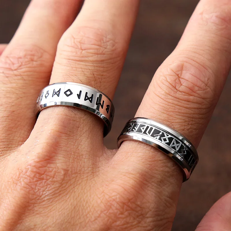 Simple Viking Rune Rings For Women And Men Fashion Norse Runes Ring 316L Stainless Steel Punk Couple Jewelry Gift Dropshipping 
Simple Viking Rune Rings For Women And Men Fashion Norse Runes Ring 316L Stainless Steel Punk Couple Jewelry Gift Dropshipping