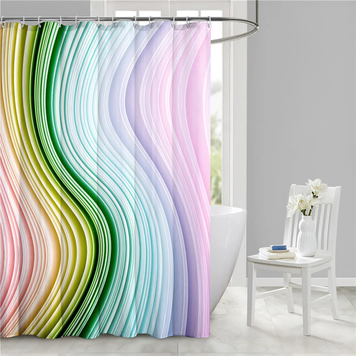 3D Digital Printing Shower Curtain Simple Polyester Fabric Waterproof Antibacterial Durable 12 Hook Bathroom Partition Curtain
3D Digital Printing Shower Curtain Simple Polyester Fabric Waterproof Antibacterial Durable 12 Hook Bathroom Partition Curtain