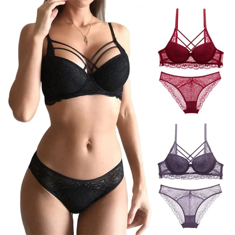 Women Sexy Crossing String Padded Bra Brassiere Low Rise Briefs Underwear Set Lace Lingerie Set Babydoll Comfortable Breathable
Women Sexy Crossing String Padded Bra Brassiere Low Rise Briefs Underwear Set Lace Lingerie Set Babydoll Comfortable Breathable