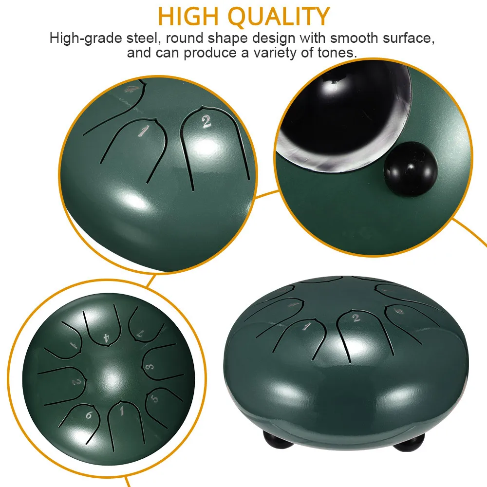 Tongue Drum 6-Inch Steel Tongue Drum Set 8 Tuning Tambourine Tank Suspension Drum Belt Bag Percussion Instrument Accessories
Tongue Drum 6-Inch Steel Tongue Drum Set 8 Tuning Tambourine Tank Suspension Drum Belt Bag Percussion Instrument Accessories