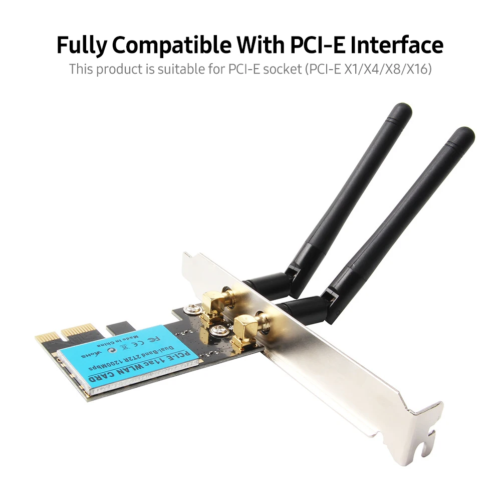 1200M PCI-E Wireless Network Card Desktop Computer Built-in Network Card WIFI Receiver Transmitter Network Signal Intensifier
1200M PCI-E Wireless Network Card Desktop Computer Built-in Network Card WIFI Receiver Transmitter Network Signal Intensifier