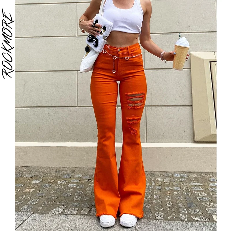Rockmore Ripped Flare Jeans Bodycon Women Streetwear Denim Pants High Waist Stretch Skinny Trousers Capris Female Vintage
Rockmore Ripped Flare Jeans Bodycon Women Streetwear Denim Pants High Waist Stretch Skinny Trousers Capris Female Vintage